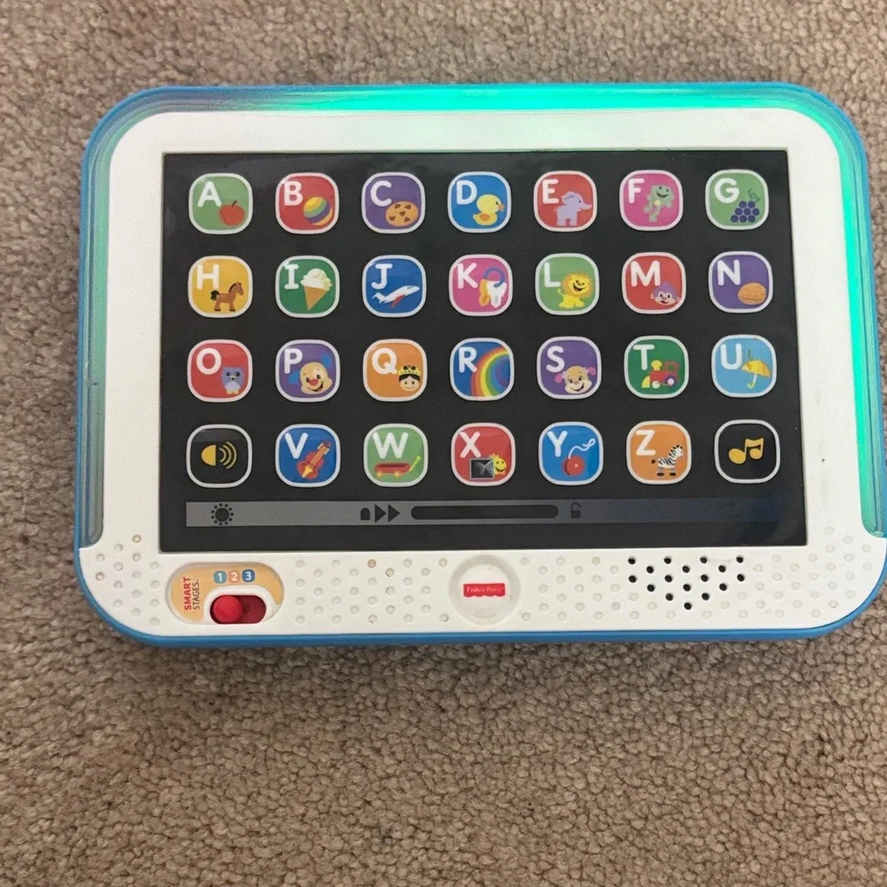 TESTED Fisher Price smart stages tablet with batteries EUC kids children